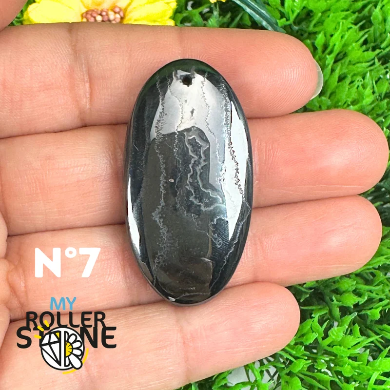 Colgante de plata con psilomelano perforado