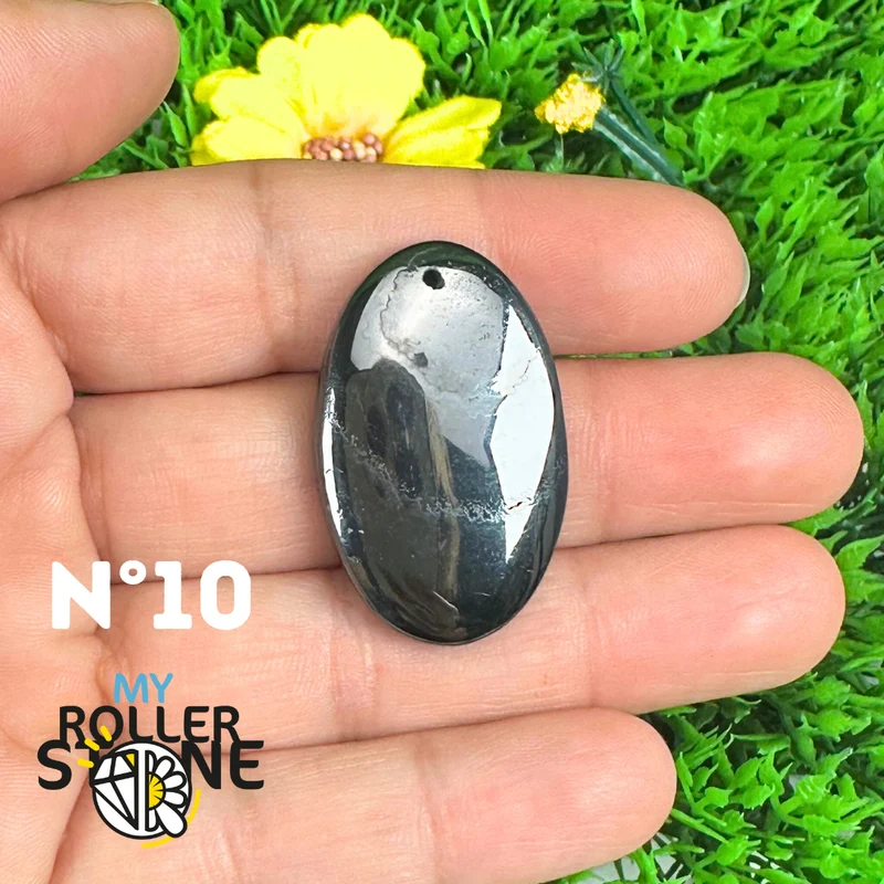 Colgante de plata con psilomelano perforado