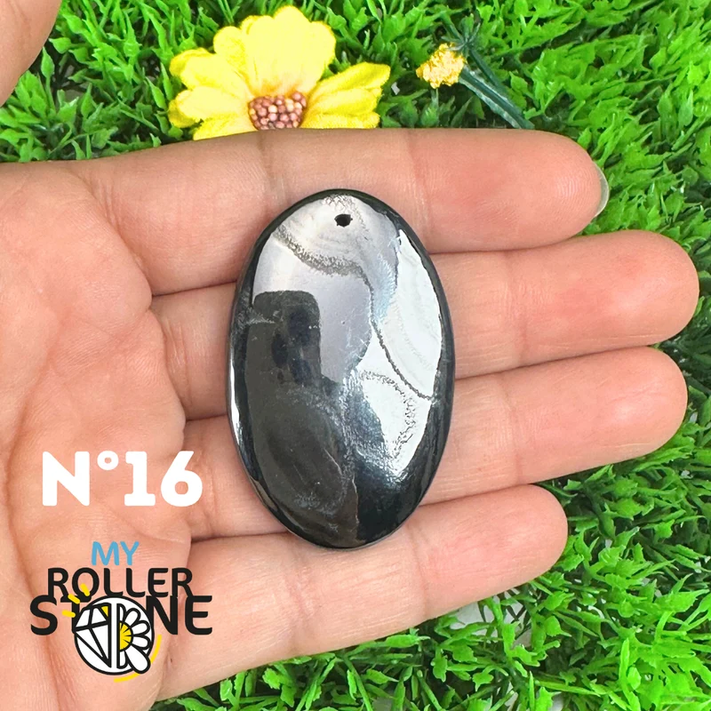 Colgante de plata con psilomelano perforado