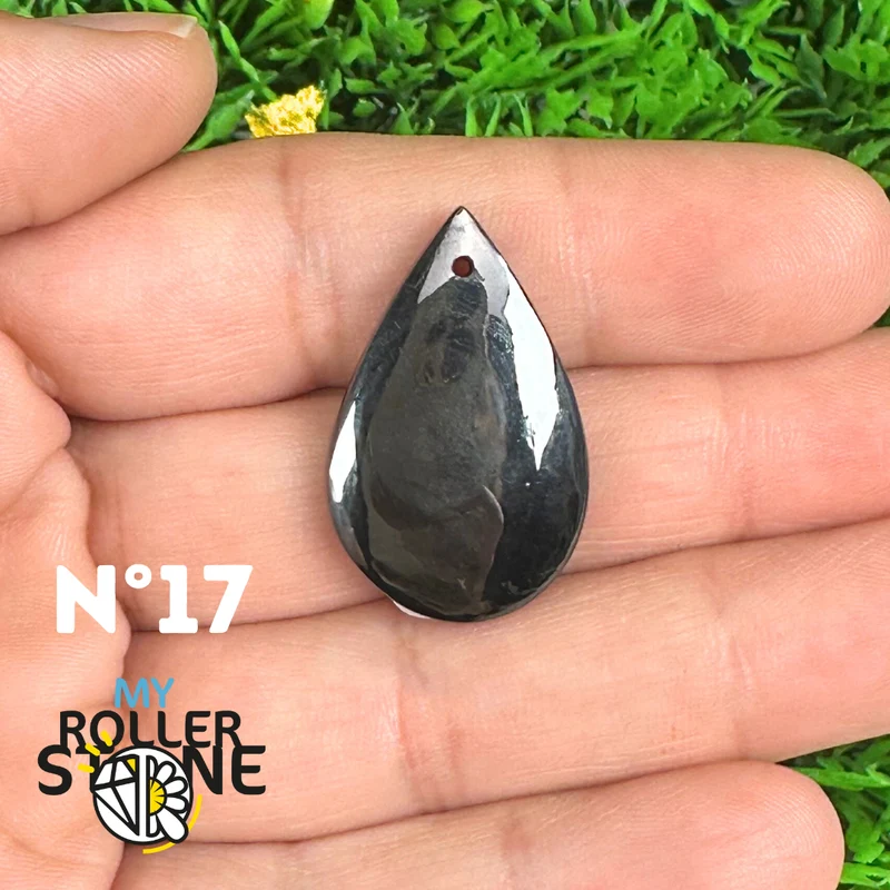 Colgante de plata con psilomelano perforado