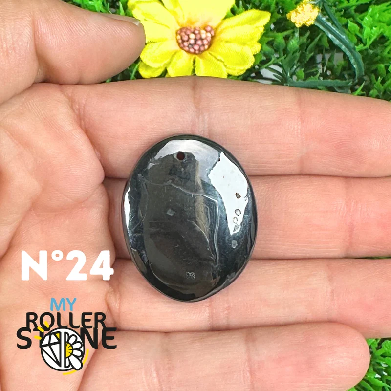 Colgante de plata con psilomelano perforado