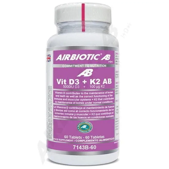 Vitamina D3 + K2 60 Tabletas | Airbiotic