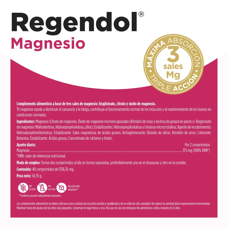Regendol Magnesio 40 Comprimidos | Eladiet