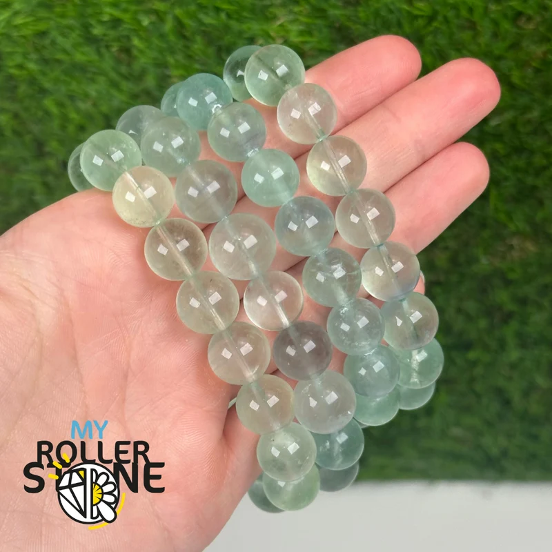 Pulsera de fluorita menta de 11 mm