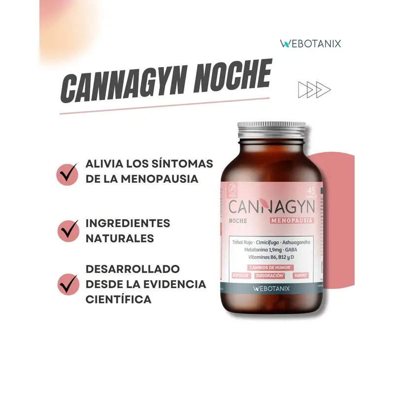 Webotanix Cannagyn Menopausia Noche, 45 cápsulas