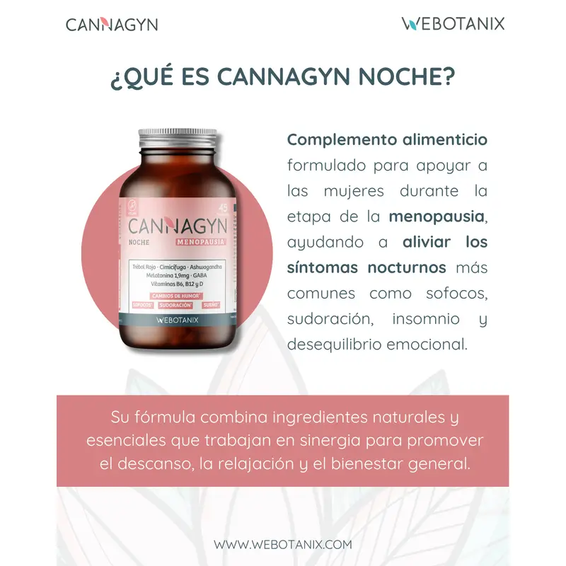 Webotanix Cannagyn Menopausia Noche, 45 cápsulas
