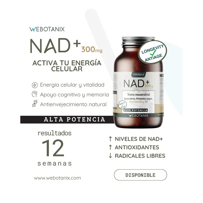 Webotanix Nad+Resveratrol Fórmula, 60 cápsulas