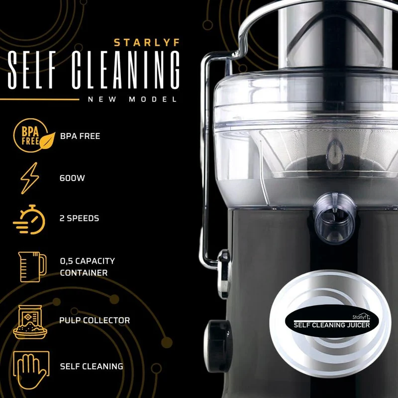 Licuadora con Autolimpieza – Jugo Natural en Segundos, 600W Potencia