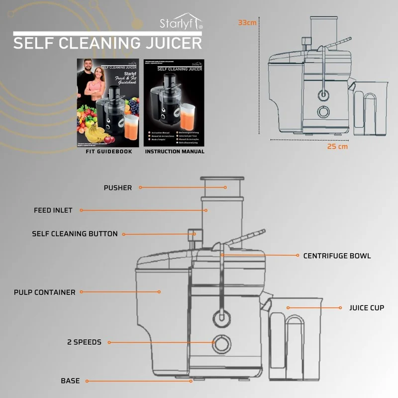 Licuadora con Autolimpieza – Jugo Natural en Segundos, 600W Potencia