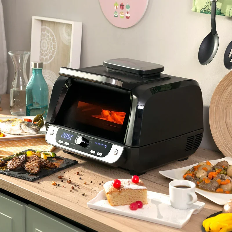 Freidora de Aire con Grill, Accesorios y Recetario Fryinn 12-in-1 6000 Negro Acero 3400 W 6 L