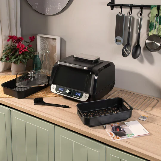 Freidora de Aire con Grill, Accesorios y Recetario Fryinn 12-in-1 6000 Negro Acero 3400 W 6 L