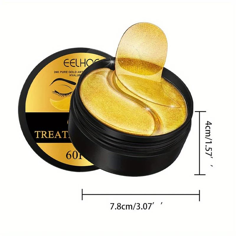 EELHOE Parches de Oro 24K – Tratamiento de Lujo para Ojeras e Hinchazón 👁️💛 60 Pcs