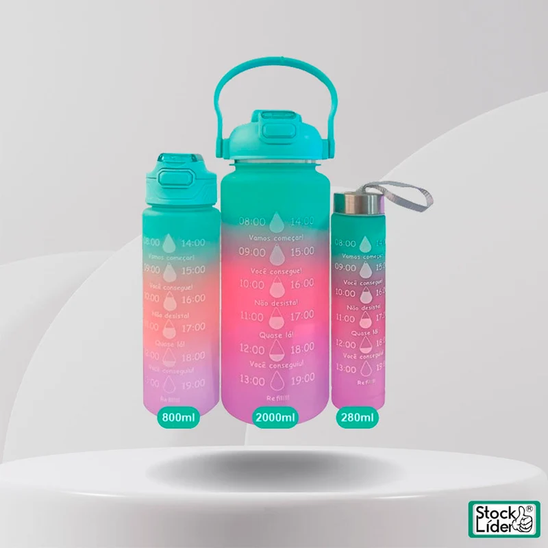 Set de 3 Botellas de agua Redondos