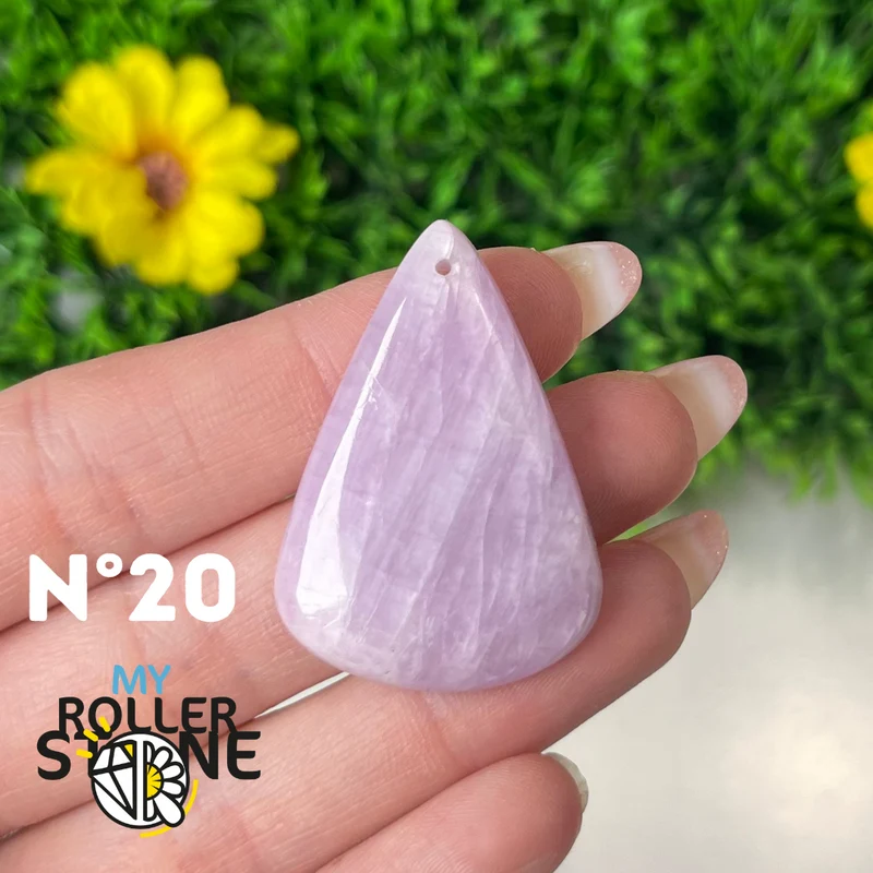 Colgante perforado de kunzita 5A