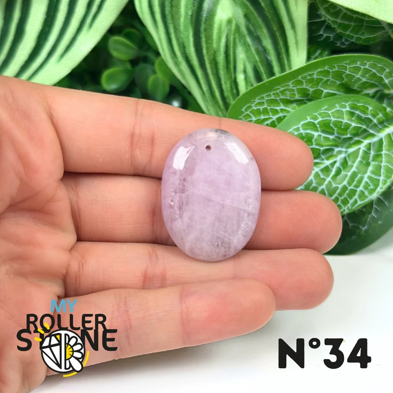 Colgante perforado de kunzita 5A