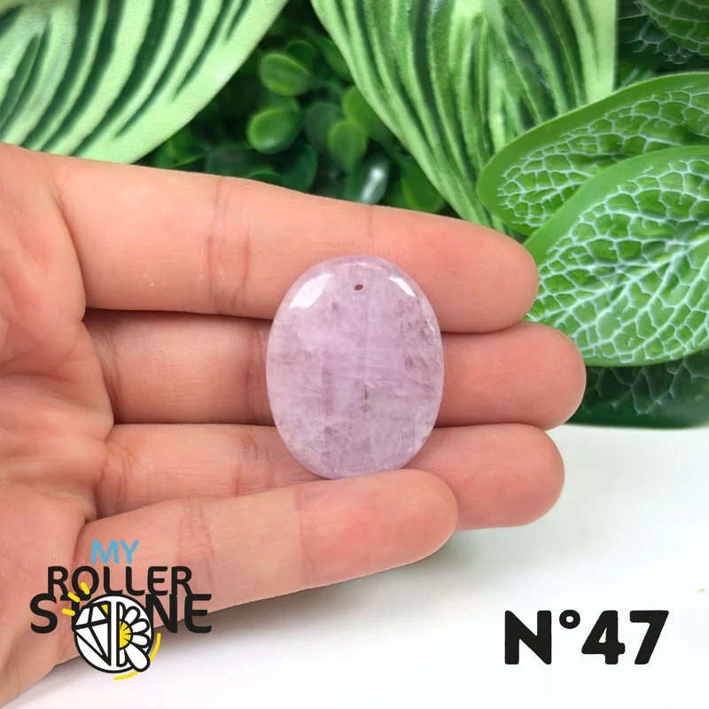 Colgante perforado de kunzita 5A