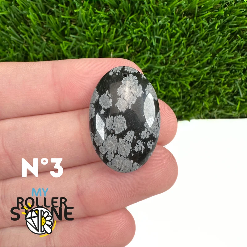 Colgante de obsidiana de copo de nieve perforado 5A