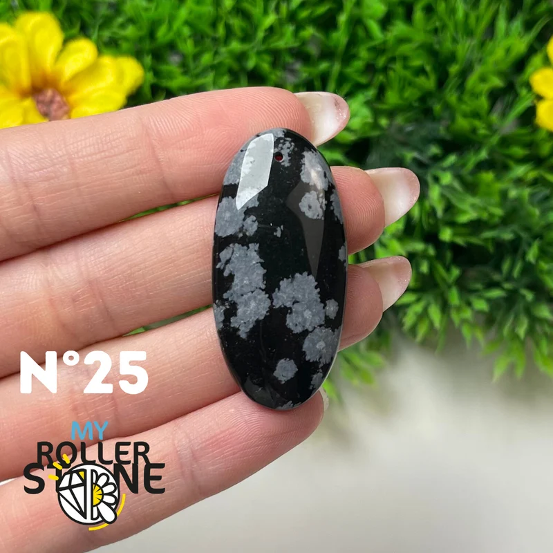 Colgante de obsidiana de copo de nieve perforado 5A