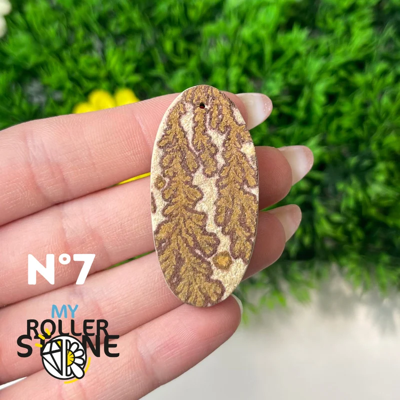 Colgante de fósil dendrítico perforado 5A