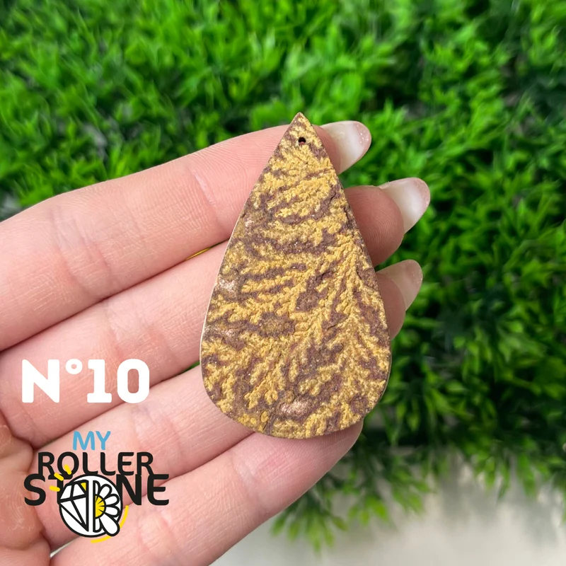 Colgante de fósil dendrítico perforado 5A