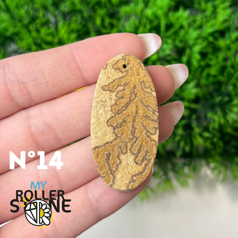 Colgante de fósil dendrítico perforado 5A