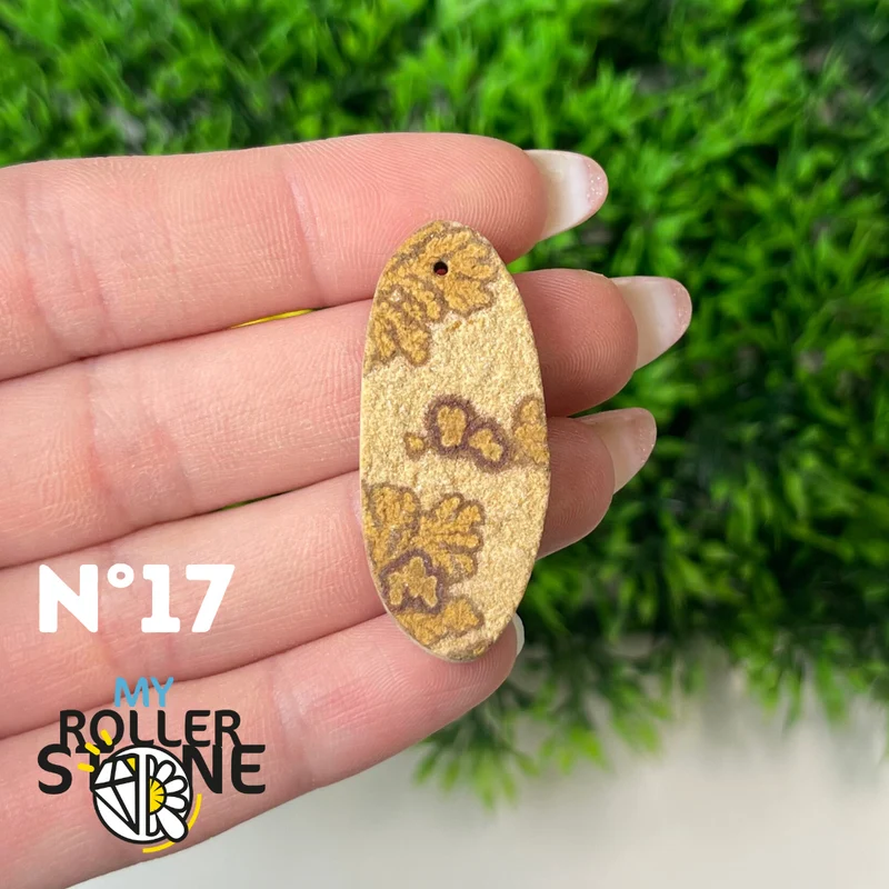 Colgante de fósil dendrítico perforado 5A