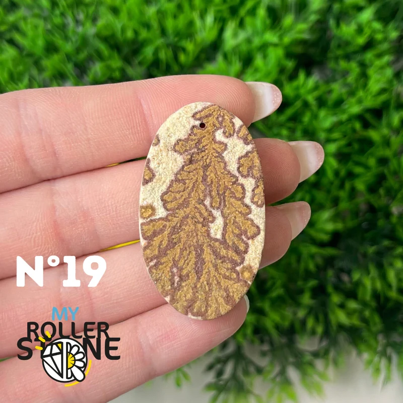 Colgante de fósil dendrítico perforado 5A