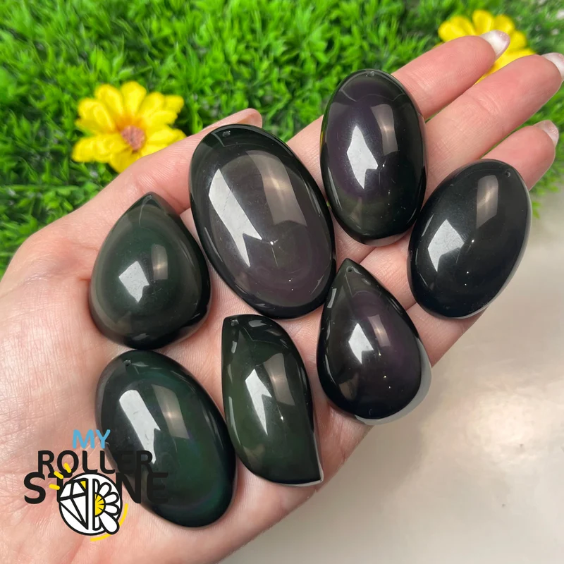 Colgante de obsidiana arcoíris 5A (Ojo celestial)