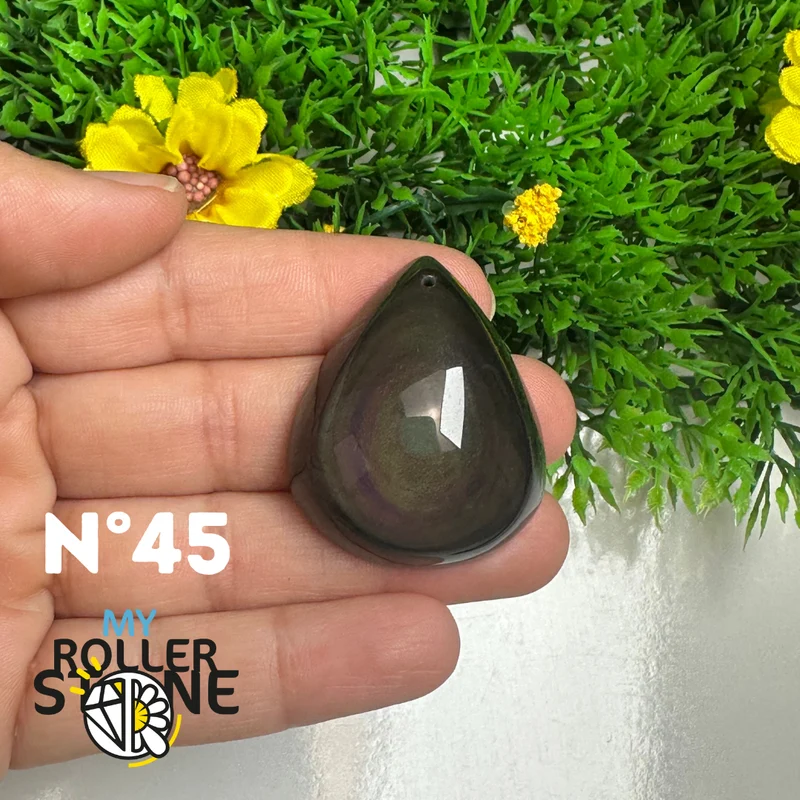 Colgante de obsidiana arcoíris 5A (Ojo celestial)