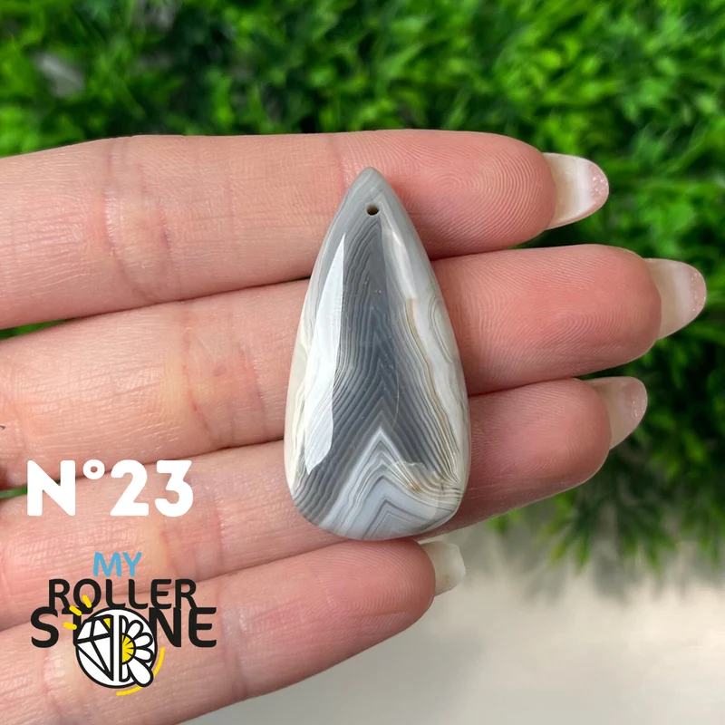 Colgante de ágata de Botswana perforada 5A