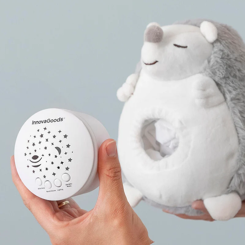 Erizo de Peluche con Ruido Blanco y Proyector Quitamiedos Spikey