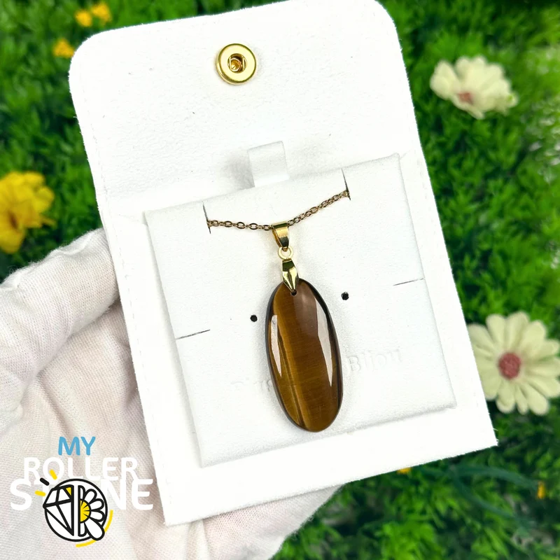 Colgante de ojo de tigre 5A perforado