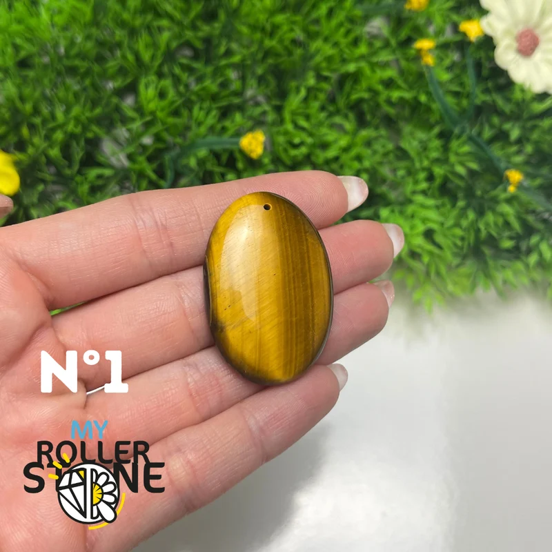 Colgante de ojo de tigre 5A perforado