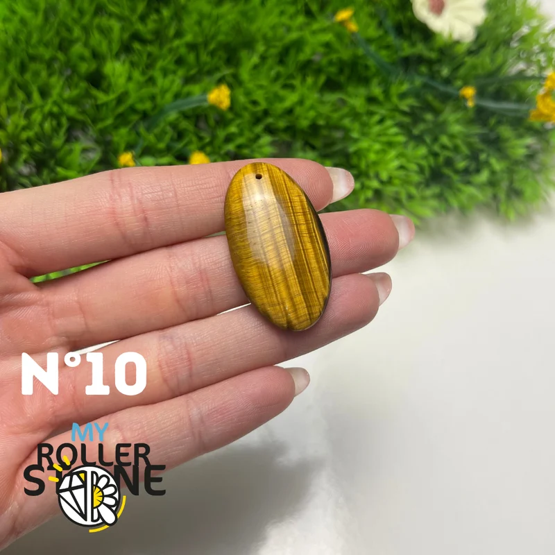 Colgante de ojo de tigre 5A perforado