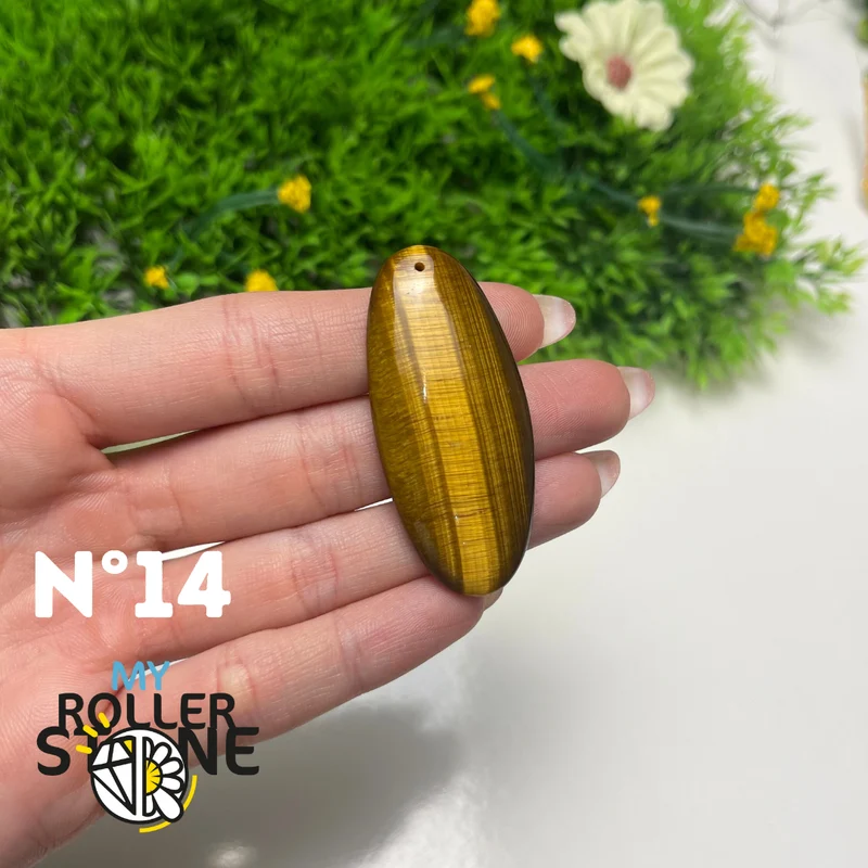 Colgante de ojo de tigre 5A perforado