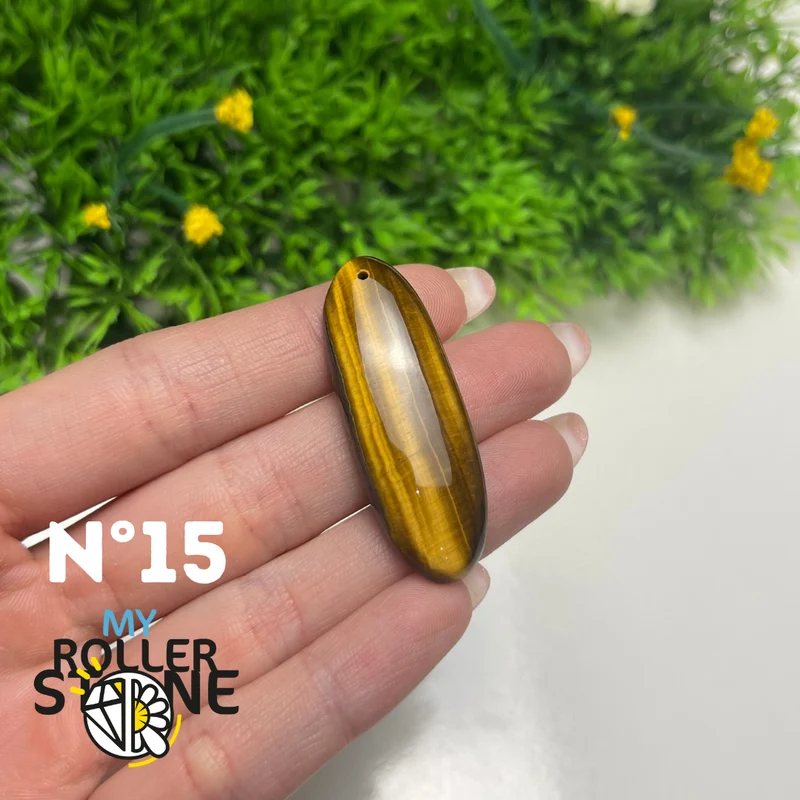 Colgante de ojo de tigre 5A perforado