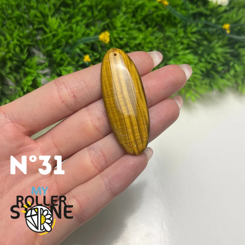 Colgante de ojo de tigre 5A perforado