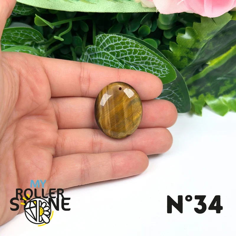 Colgante de ojo de tigre 5A perforado
