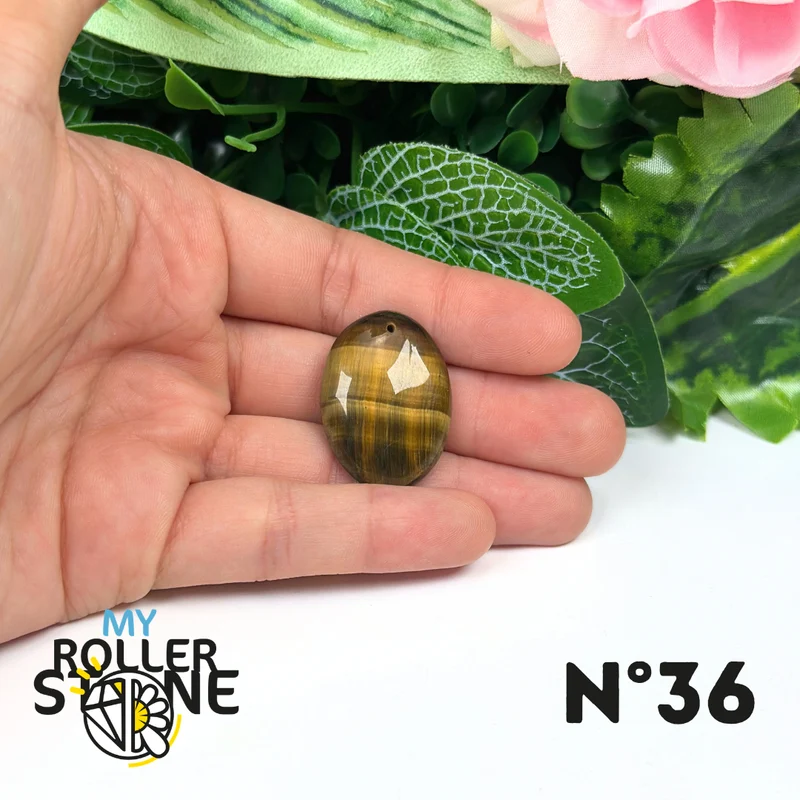 Colgante de ojo de tigre 5A perforado