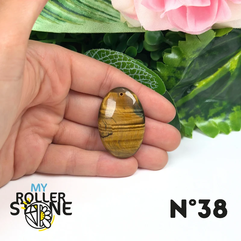 Colgante de ojo de tigre 5A perforado