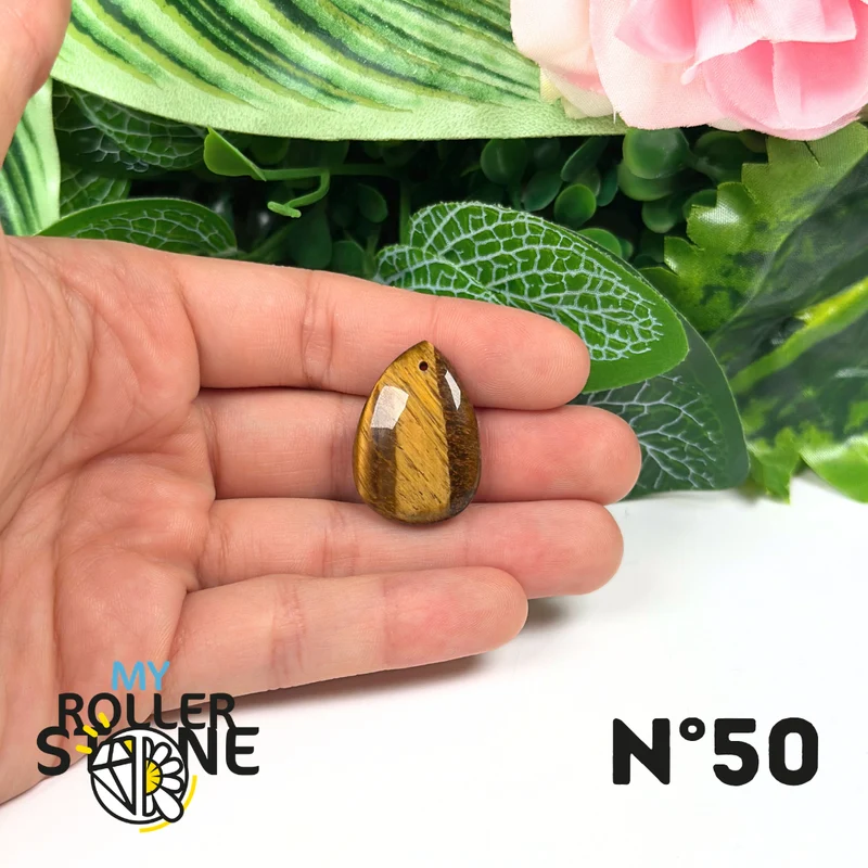 Colgante de ojo de tigre 5A perforado