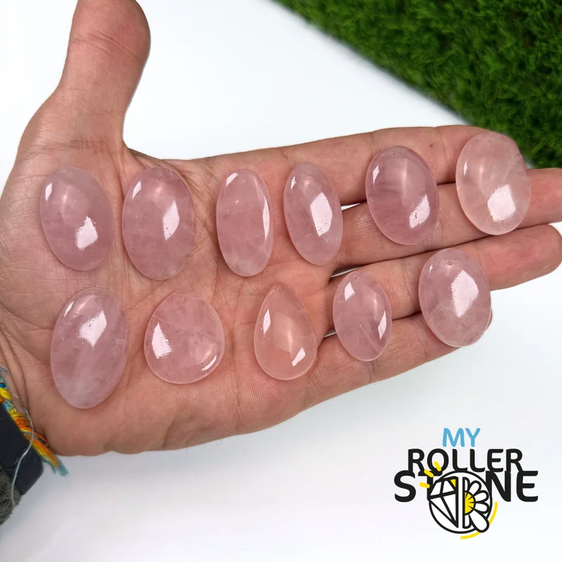 Colgante perforado de cuarzo rosa 5A