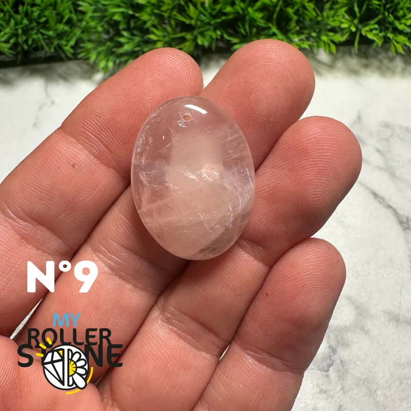 Colgante perforado de cuarzo rosa 5A