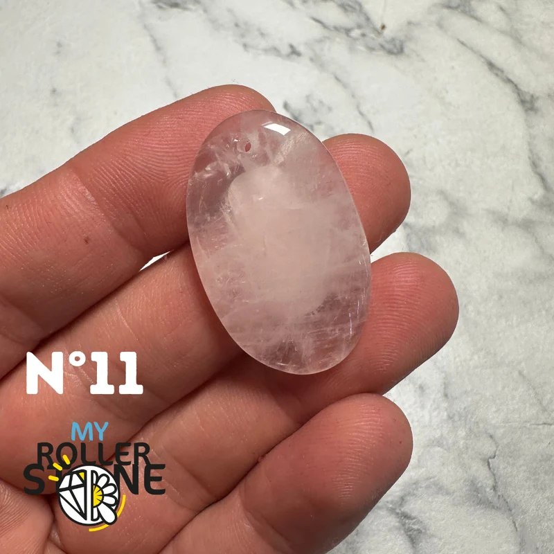 Colgante perforado de cuarzo rosa 5A