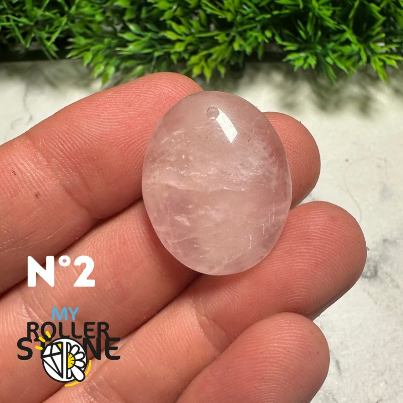 Colgante perforado de cuarzo rosa 5A