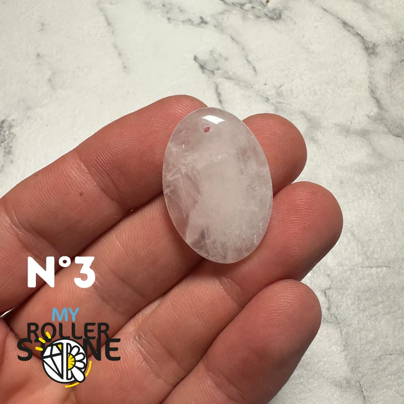 Colgante perforado de cuarzo rosa 5A