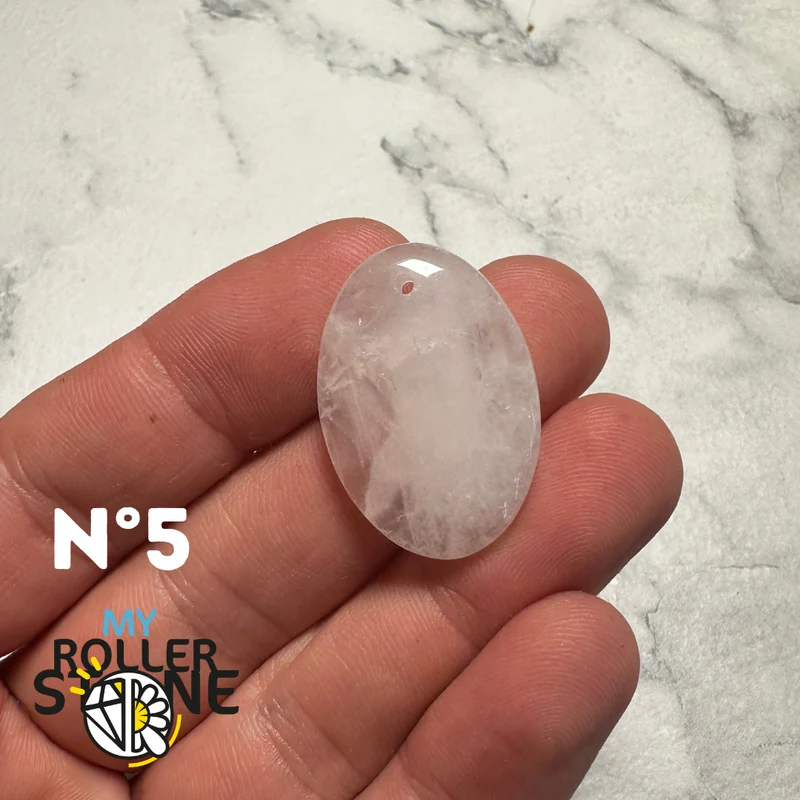 Colgante perforado de cuarzo rosa 5A