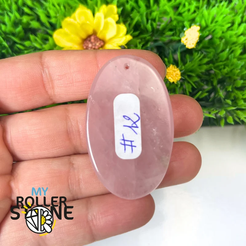 Colgante perforado de cuarzo rosa 5A