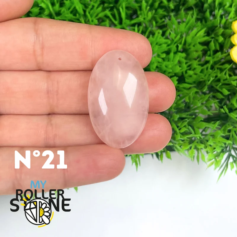Colgante perforado de cuarzo rosa 5A