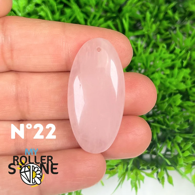 Colgante perforado de cuarzo rosa 5A